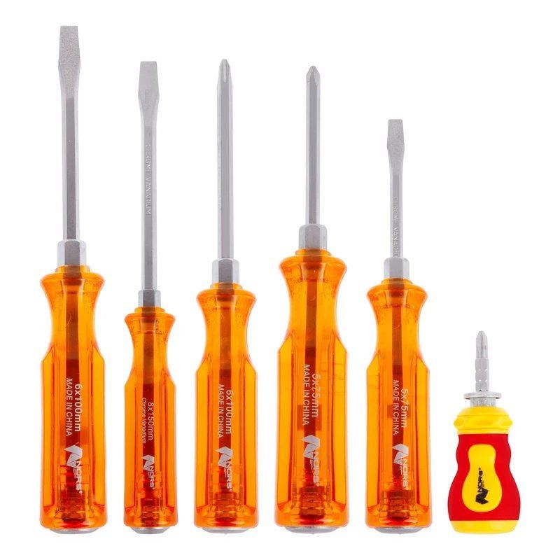 ست پیچ گوشتی ضربه ای کیفی سری 7 عددی نورس NORS  L61*1  بنفشه8*12