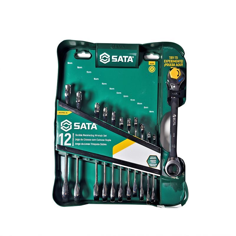 ست آچار یکسر جغجغه 12 عددی کد ST09066-02 ساتا SATA 1*L51