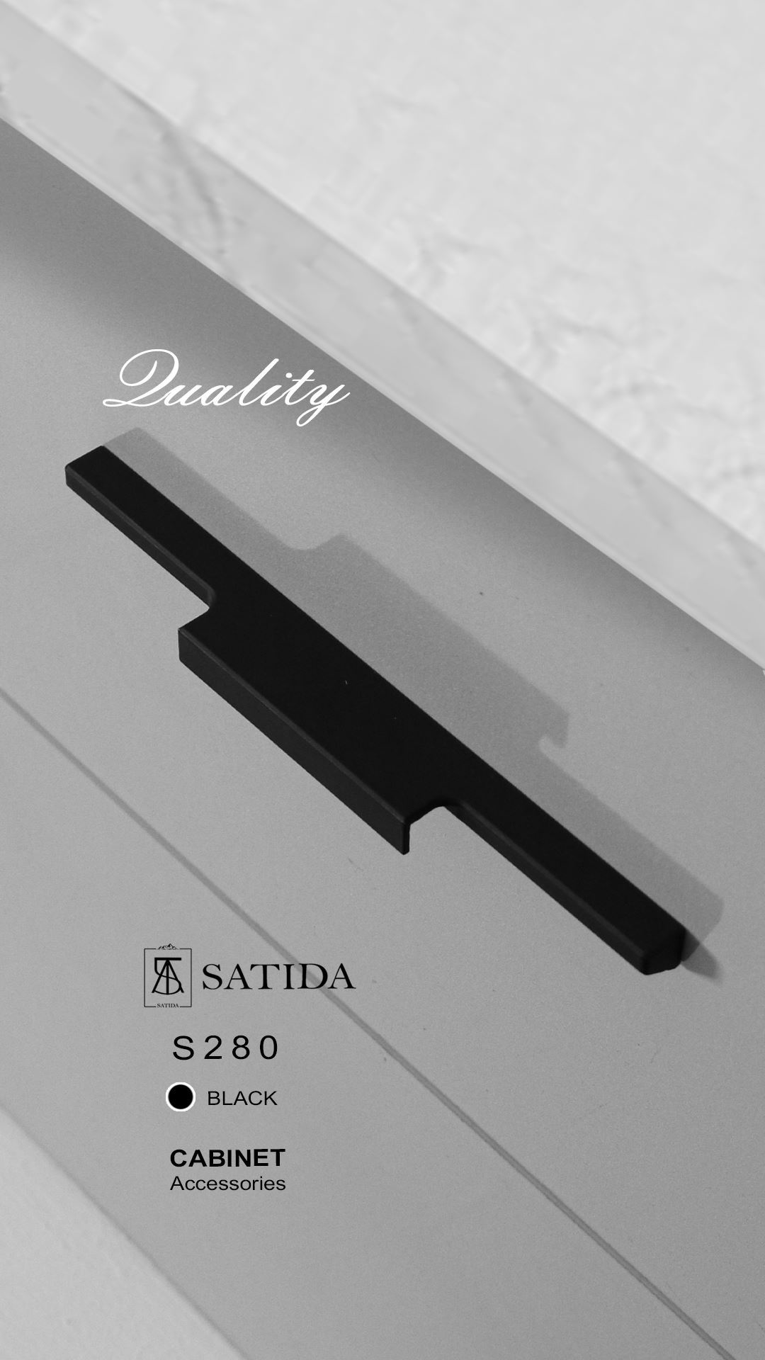 دستگیره کابینت مشکی مدل S280-400 ساتیدا SATIDA 1*A42