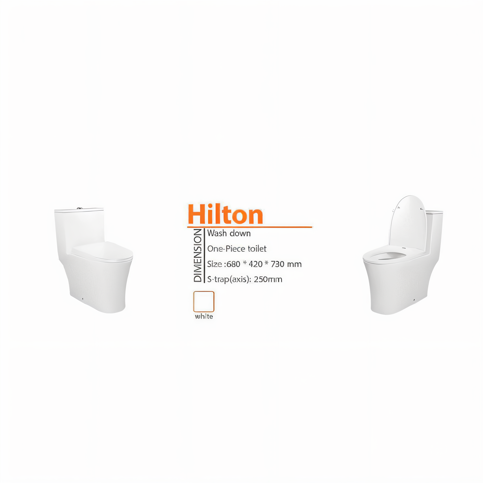 توالت فرنگی مدل HILTON سفید ورتا VERTA 12*مریم8