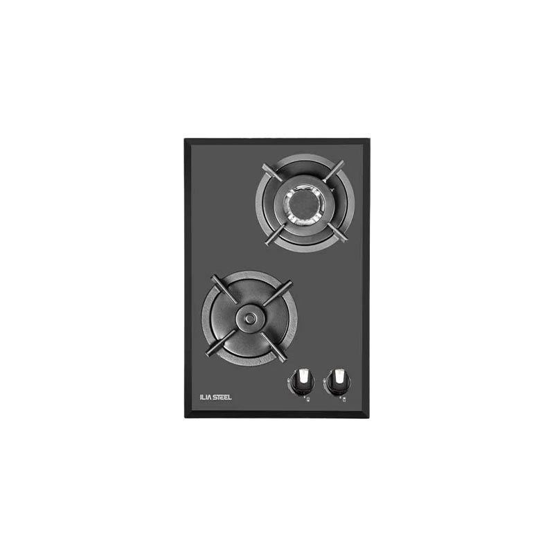 اجاق گاز شیشه ای 2 شعله مدل G201 ایلیا استیل ILIA STEEL نسترن4*12