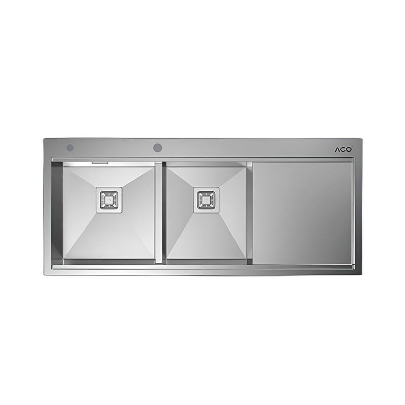 سینک ظرفشویی استیل 50*116 چپ با جا مایع کد SD01 آکو ACO نسترن8*12