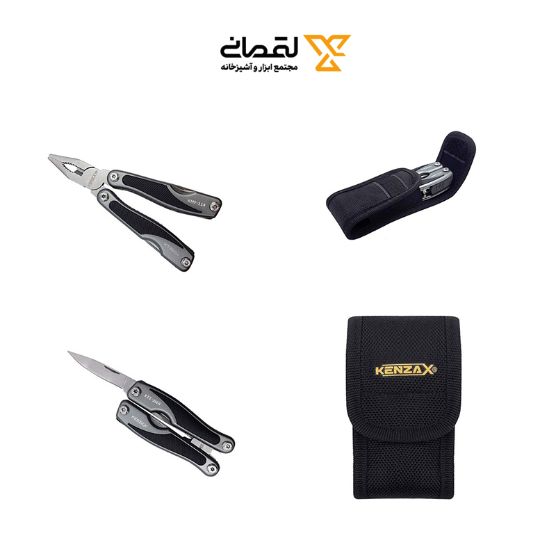 انبر دست 14 کاره ضد زنگ استیل مدل 9044 کنزاکس KENZAX KENZAX 9044 Sahara 14-in-1 Stainless Steel Multi Tool Pliers