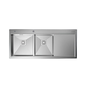 سینک ظرفشویی استیل 50*116 چپ با جا مایع کد SD01 آکو ACO