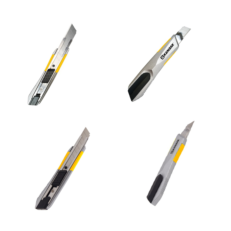 کاتر (موکت بر) سربی اسلش مدل 9520 کنزاکس KENZAX KENZAX 9520 Heavy Duty Utility Knife – Zinc Alloy 18mm Carpet Cutter with TPR Grip