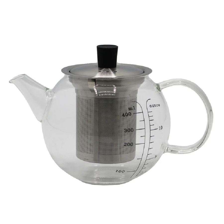 قوری در استیل 400ML  PIREX شفاف مدل VK314313 بی وی کی BVK 