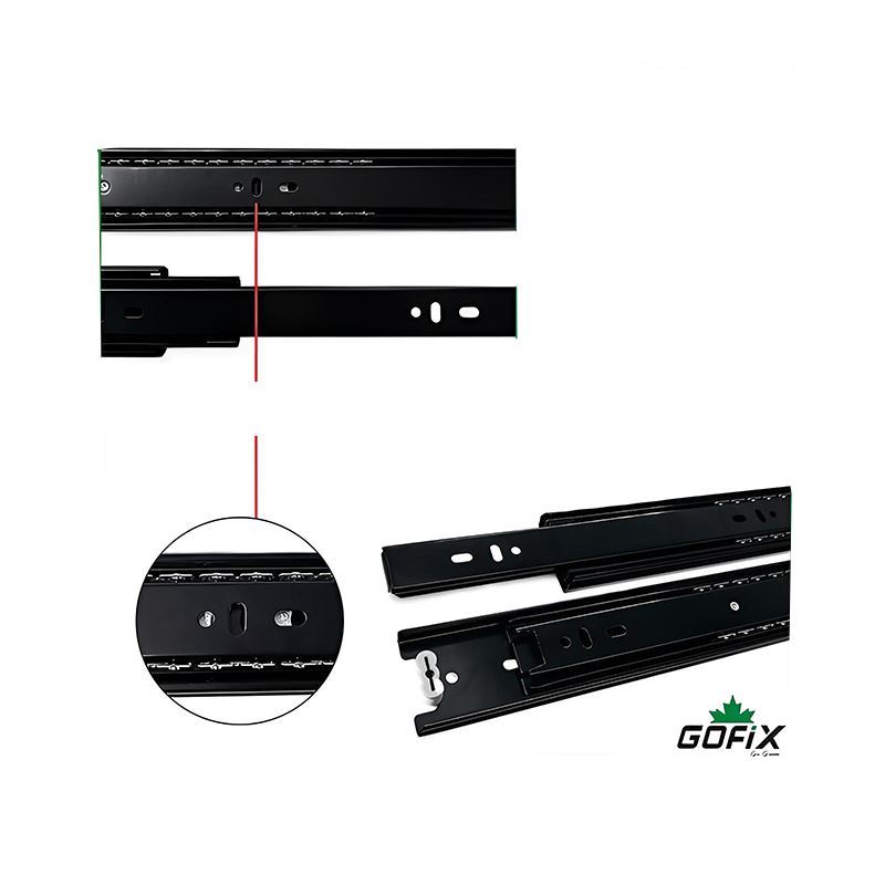 ریل سه تکه ساچمه ای 70 سانتی متری مشکی کد 4514 گوفیکس G.F.X 1*Z02/6    نیلوفر5*12
