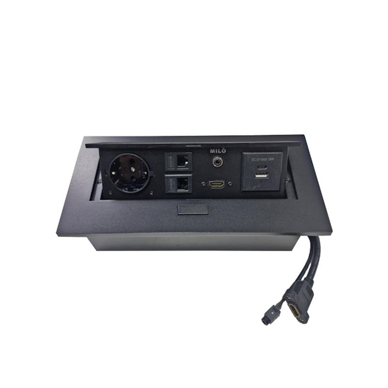 پریز برق مستطیل تو کار مشکی MILO کد 1022 1*G24
