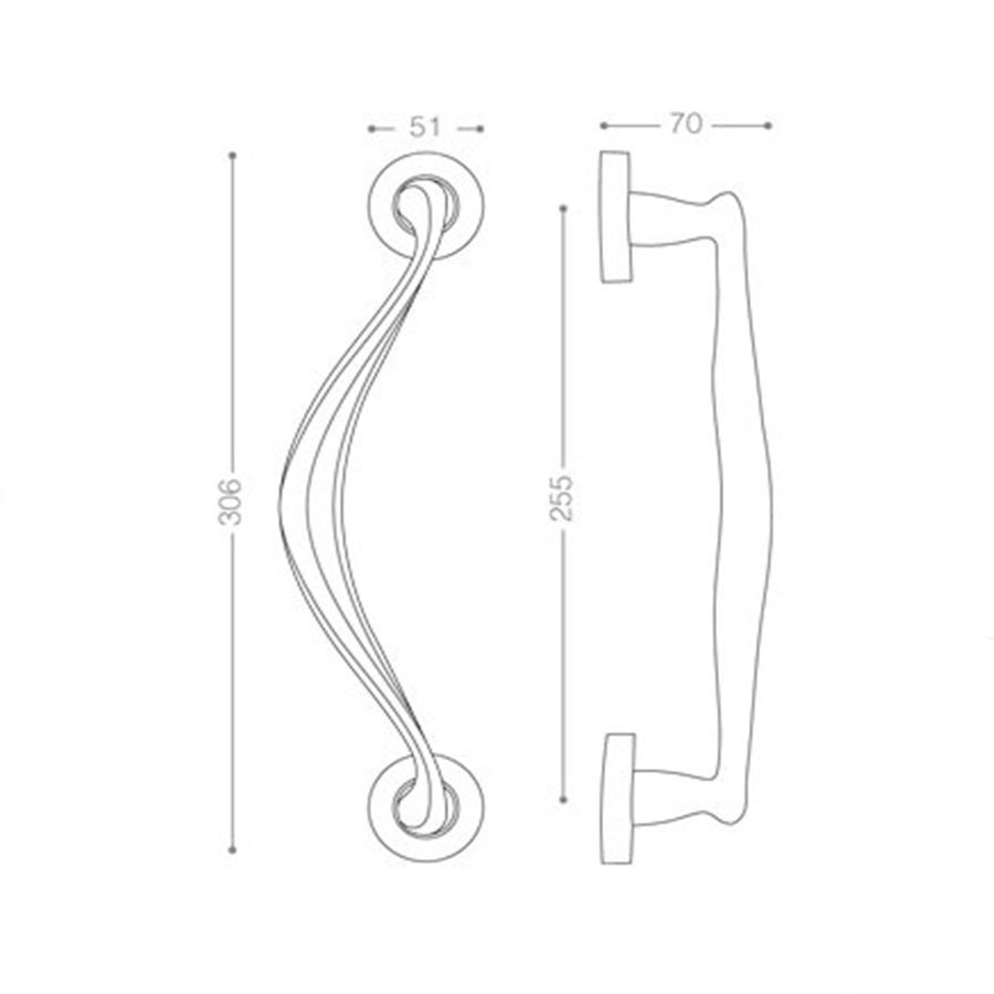 دستگیره دو پیچ ورودی برنز مات بهریزان کد 6914LM 1*E11
