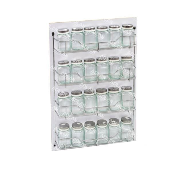 جا ادویه آویز چهار طبقه 24 تایی قوطی شیشه ای آدلان کد A828 1*H51     12*H52