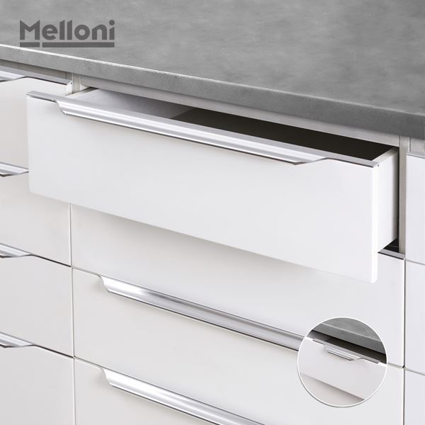 دستگیره کابینتی سه پیچ تاپ ساید سایز 60 ملونی مدل ونیزیا کروم کد 7017 1*A53