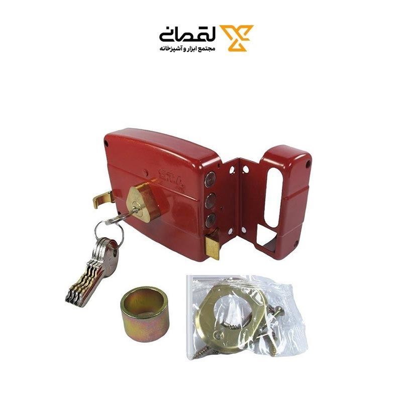 قفل حیاطی قرمز سه لول کلید کامپیوتری STA 106-12-5C 1*F72     12*D15