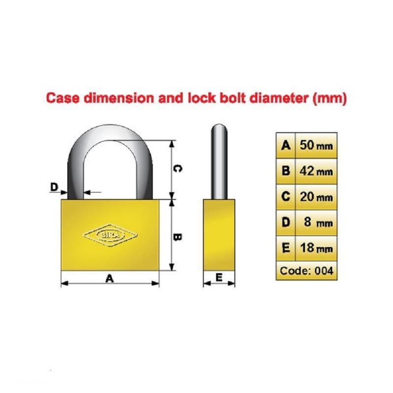 قفل آویز تخت 50 میلی متری کد 004 گیرا GIRA 1*FG01/2