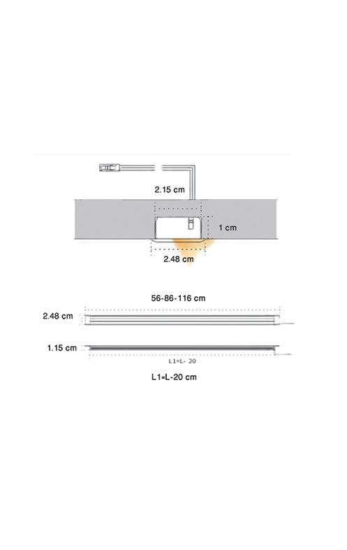 چراغ LED شیار خور 12 ولت سایز 90 فانتونی N604